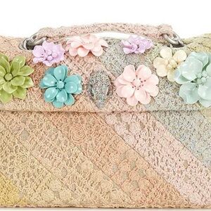 Kurt Geiger Multicolor Floral Crochet Crossbody Bag